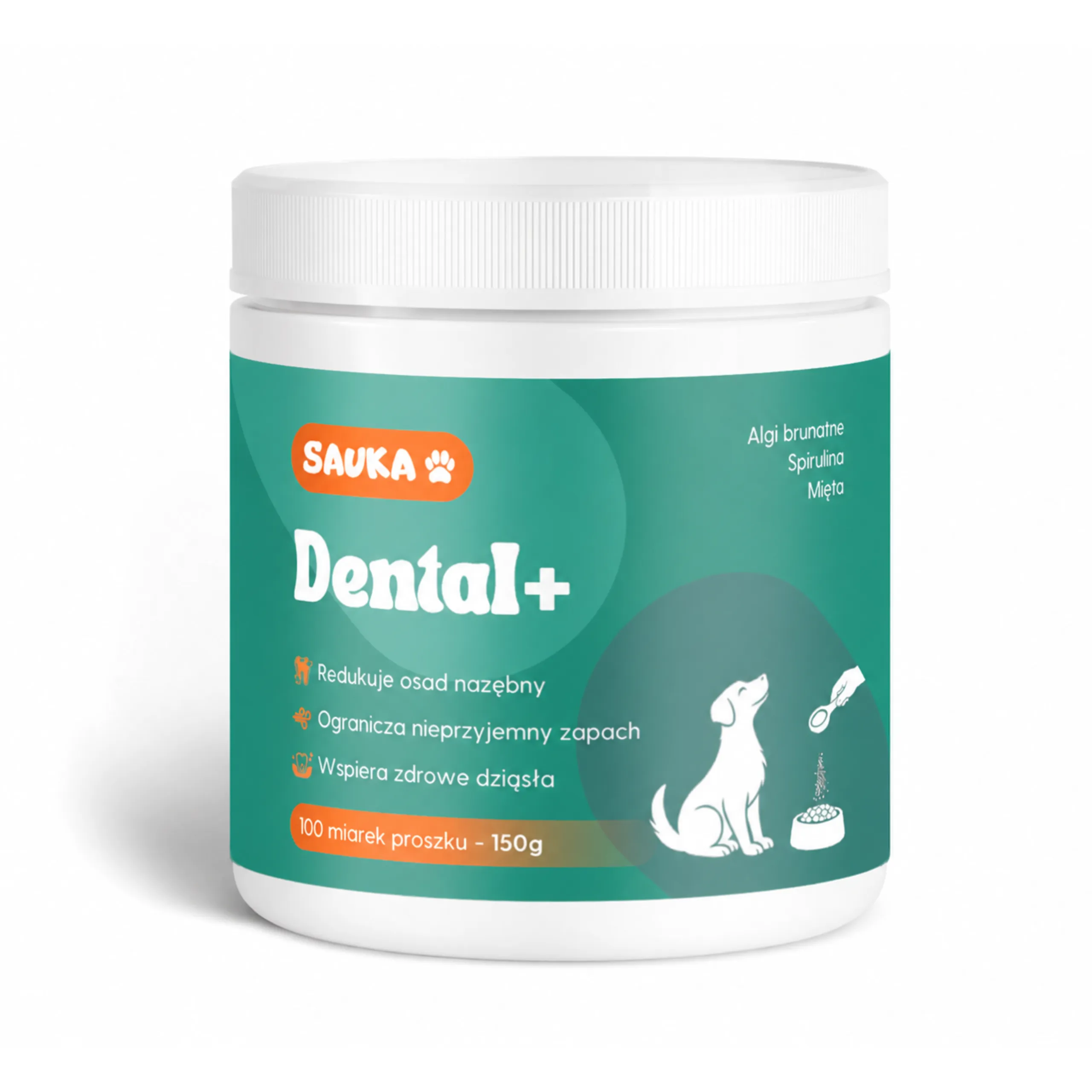 Opakowanie proszku na zęby Sauka Dental+ dla psa